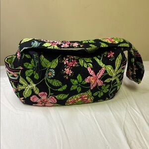 Vera Bradley Hobo Shoulder Bag – Floral Quilted Cotton w/ Side Bow (Hope Garden)